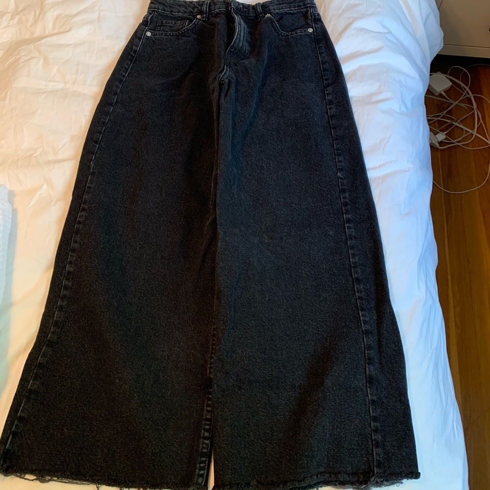 Black wide leg jeans
